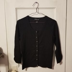 White House Black Market Black Buttoned Cardigan